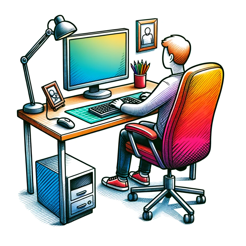 KI BILD - Person am Schreibtisch