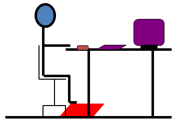 Grafik: Figur mit Fußstütze